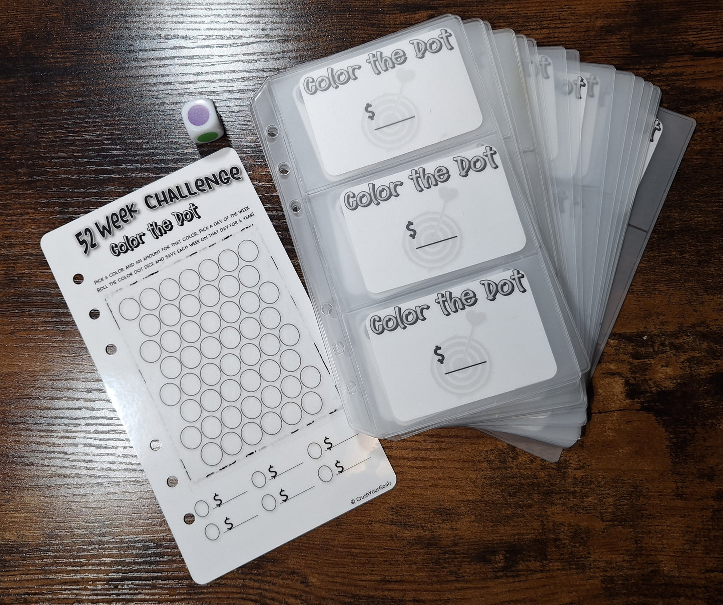 52 Week Savings Challenge - Color The Dot A6 Size