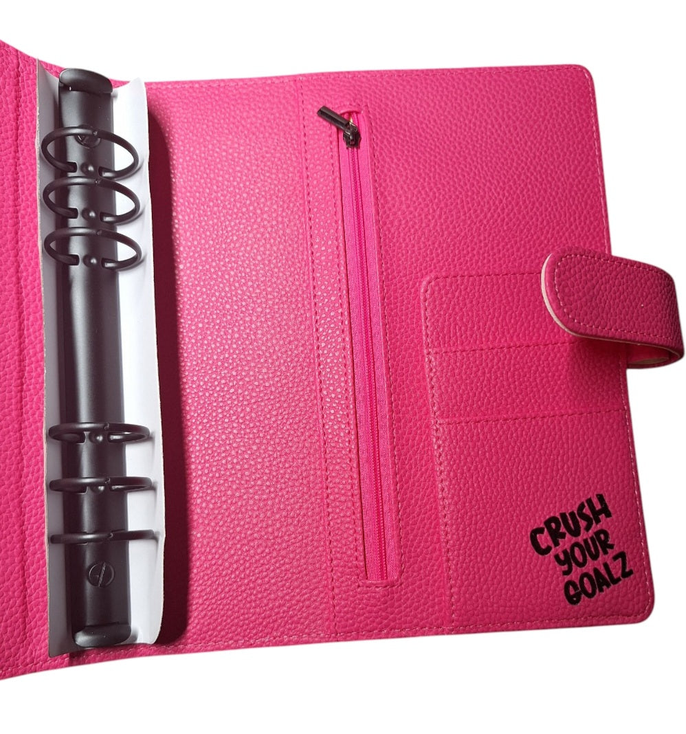 Bright Pink A5 with Black Rings Planner/Budget Binder
