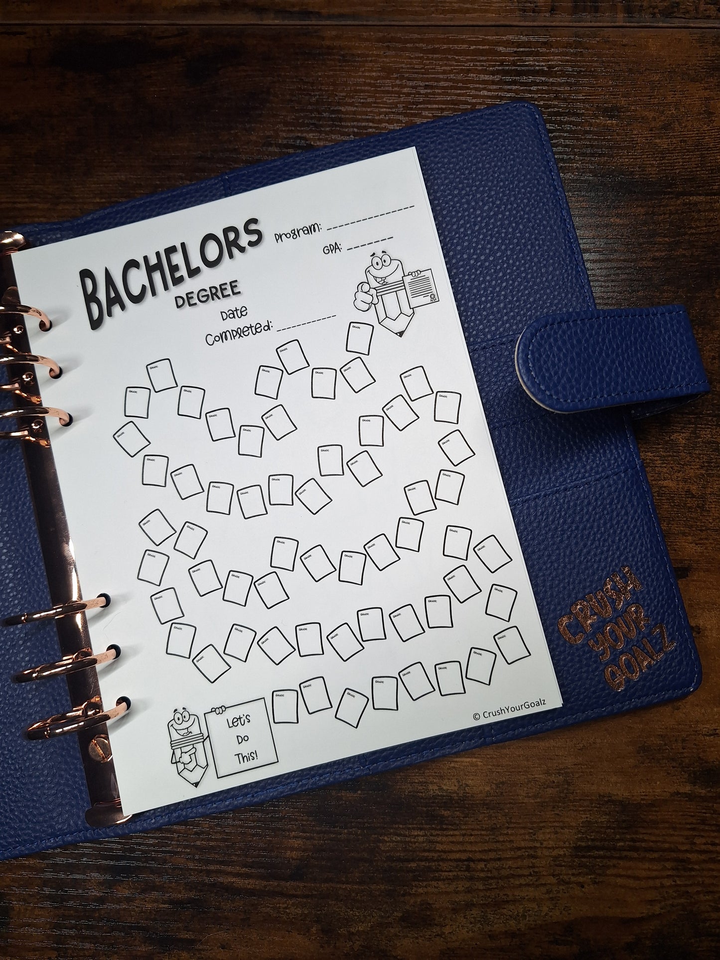 Bachelors Degree Goal Chart, Education Goals, Career Goals, Job Goals, Degree Plan, Celebrate! - A5 Size