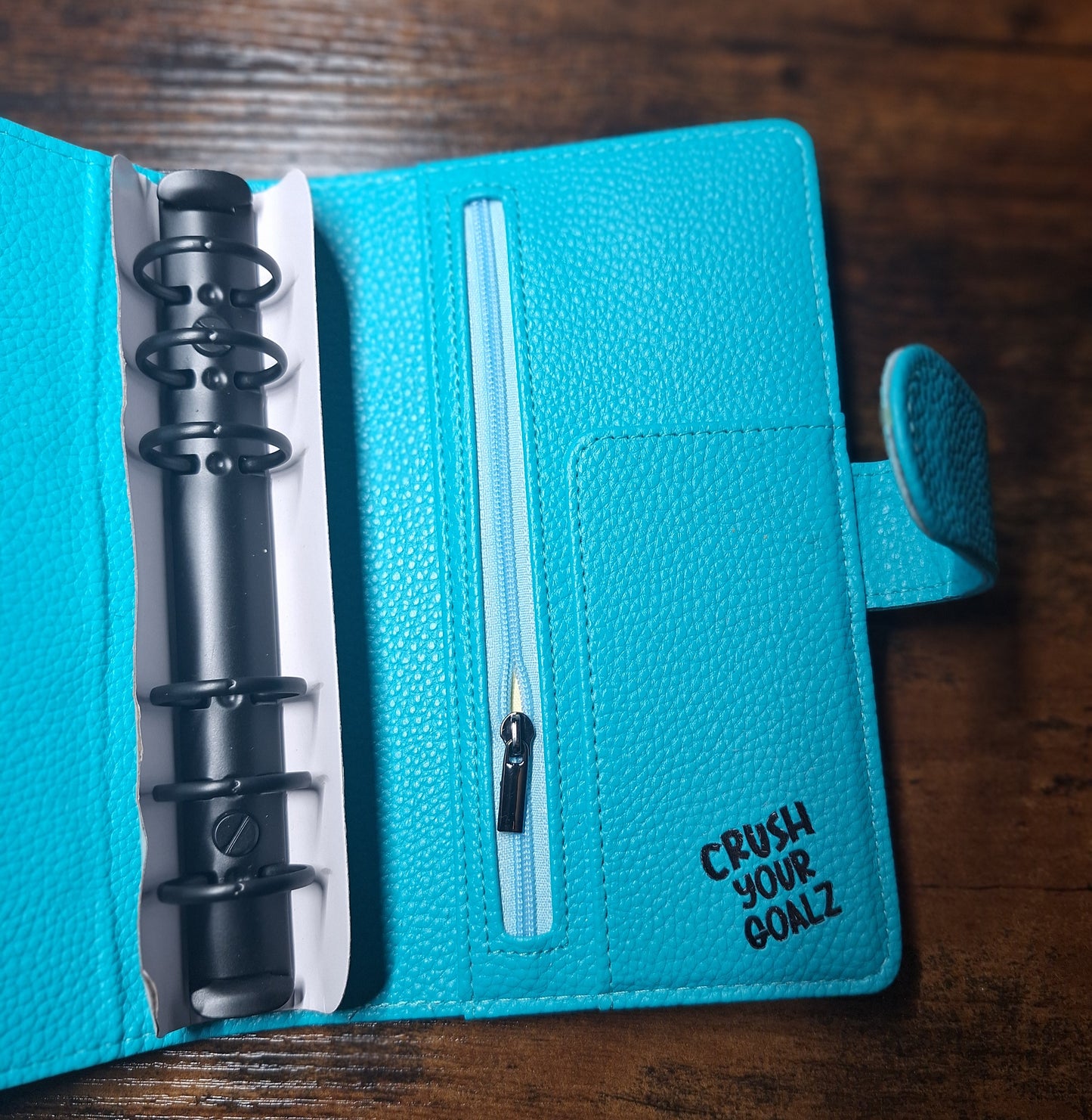 Turquoise A6 with Black Rings Planner/Budget Binder