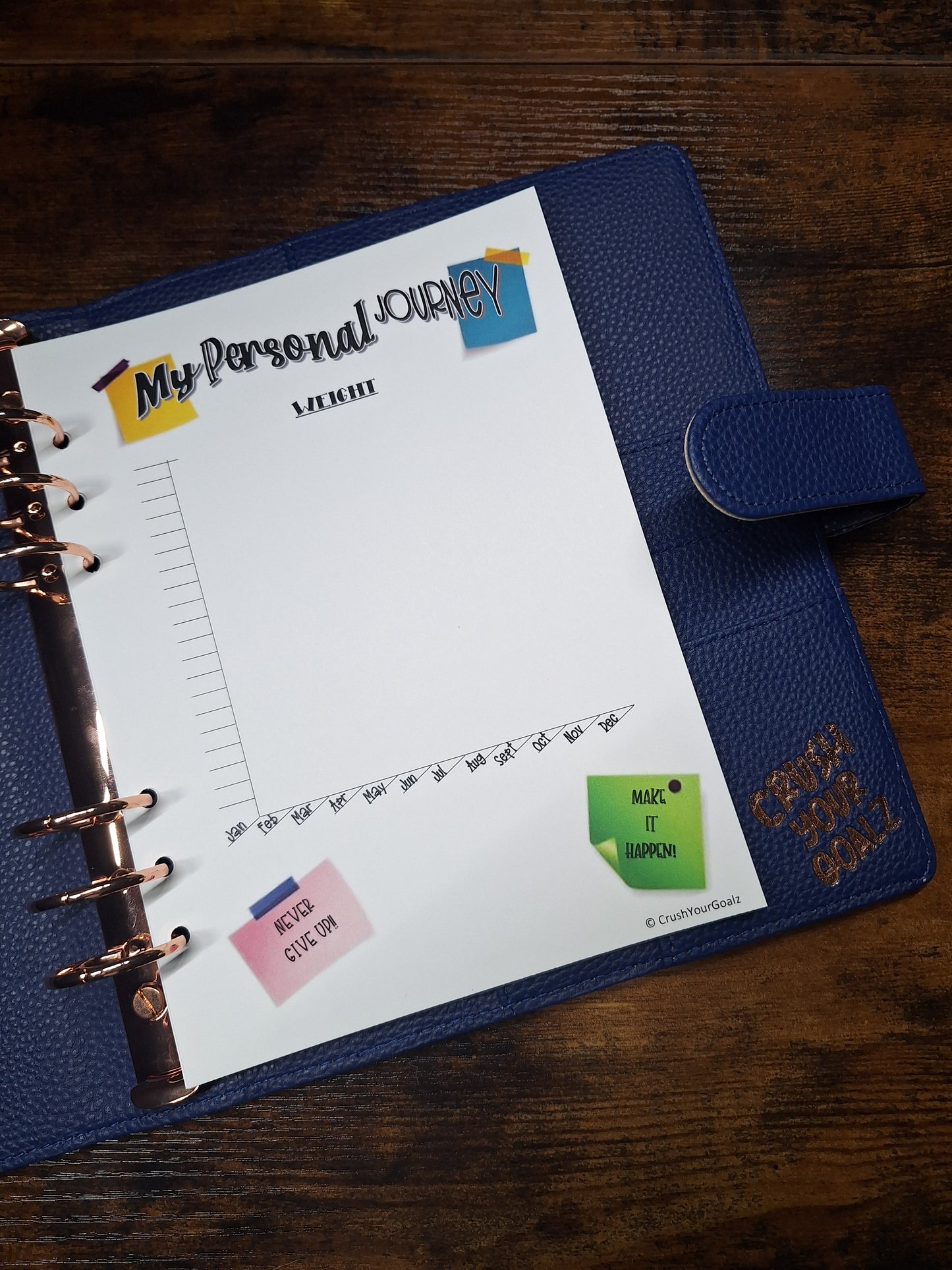 Weight Loss/Fitness Goal Chart, Fitness Goals, Health Goals, Workout Goals, Workout Plan, Celebrate!  - A5 Size