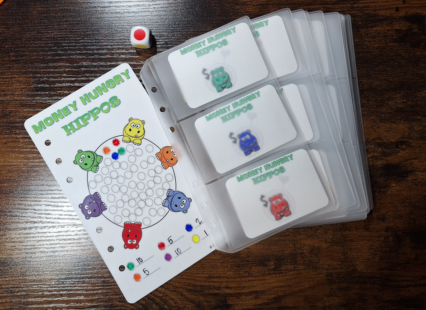 52 Week Savings Challenge - Money Hungry Hippos A6 Size