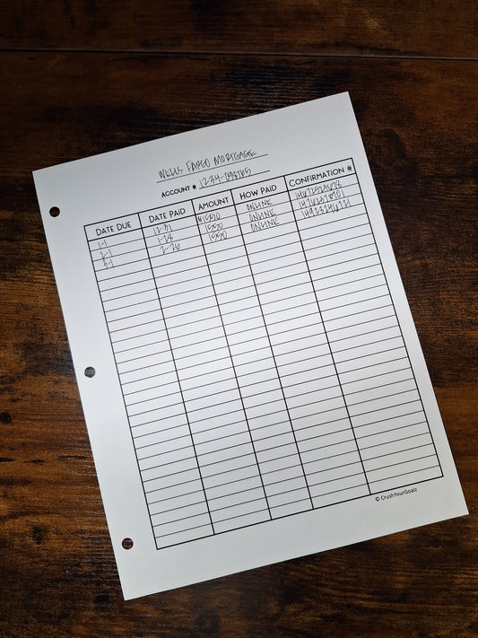 Bill Tracker Chart - Yearly and Monthly - Bill Planner, Payment Tracker, Budget, Track Bills, Bill Payment, Organize, Page 2 of 2 - - 8.5 x 11 Size