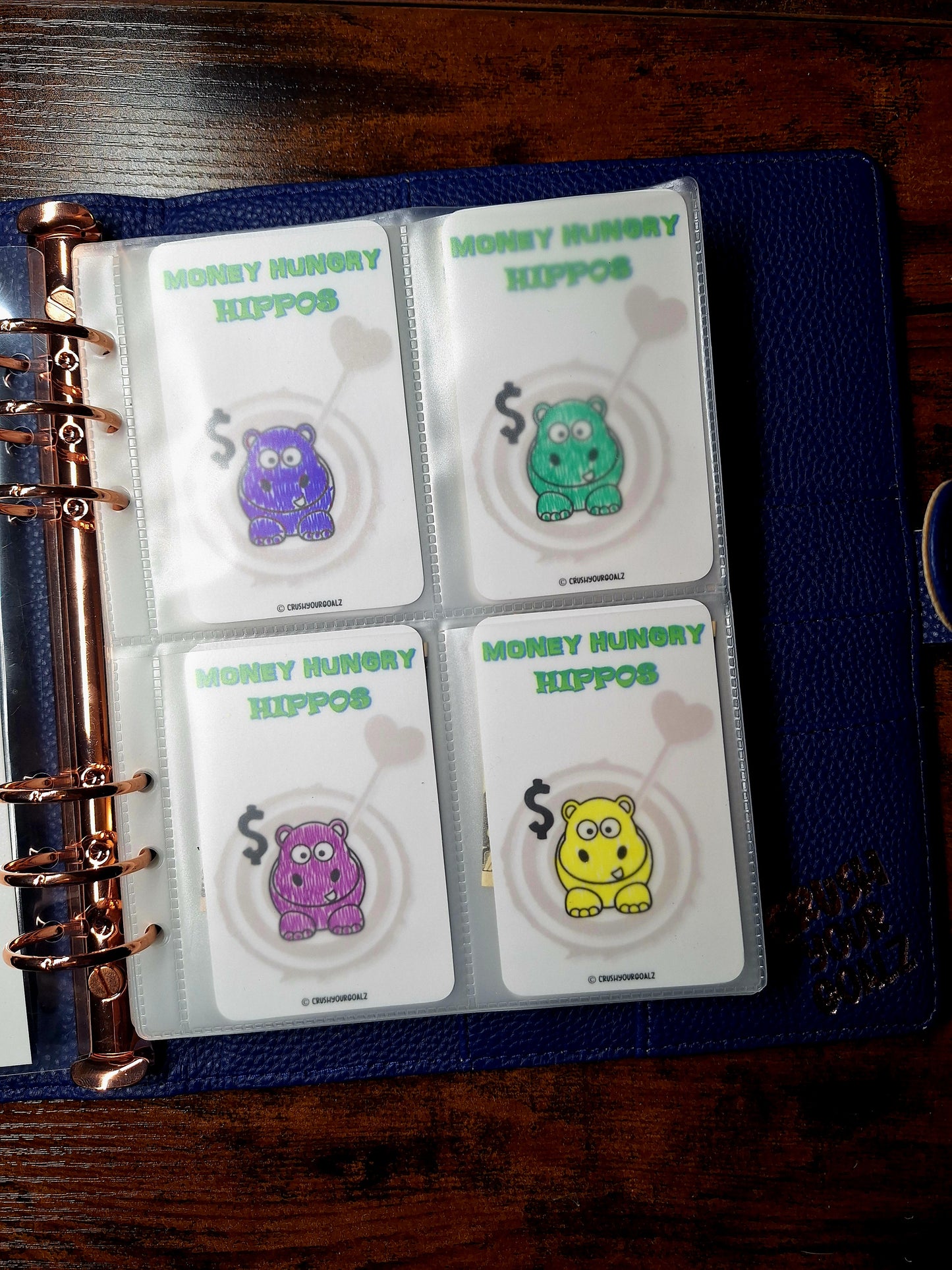 52 Week Savings Challenge - Money Hungry Hippos A5 Size