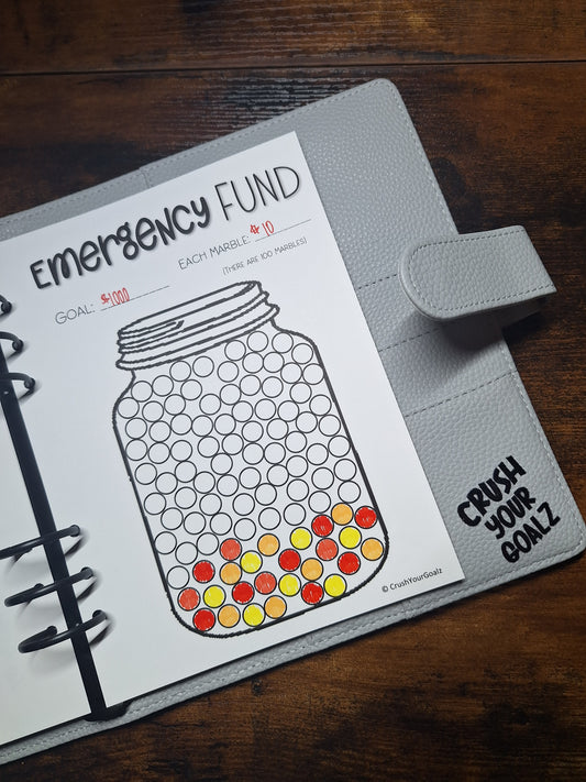 Emergency Savings Chart, Emergency Fund, Debt Payoff Chart, Sinking Fund  - A5 Size