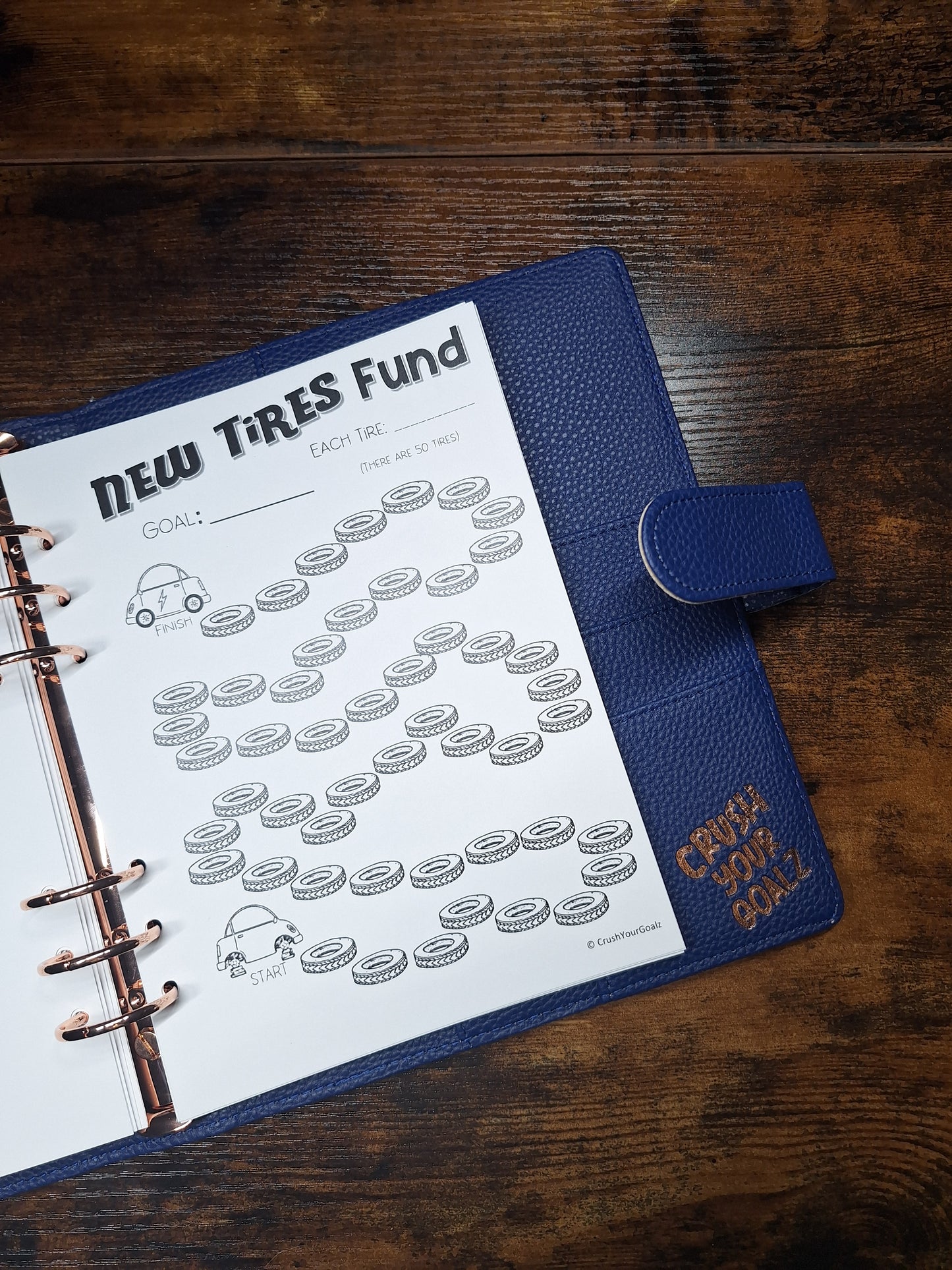 New Tires Savings Chart, Car Tires, Truck Tires, Sinking Funds, Car Maintenance, Truck Maintenance, Savings Tracker, Savings Goal Chart  - A5 Size