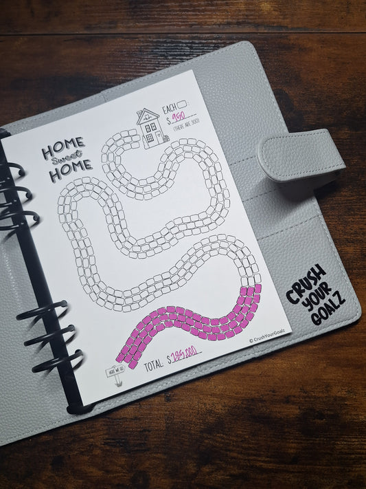 House Payoff, House Savings Chart, Debt Payoff Chart, Down Payment Savings Chart, Mortgage Payoff Chart, Debt Free Goal Chart  - A5 Size