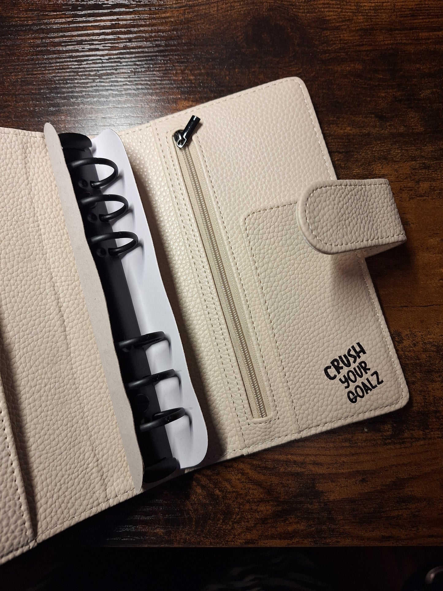Cream A6 with Black Rings Planner/Budget Binder