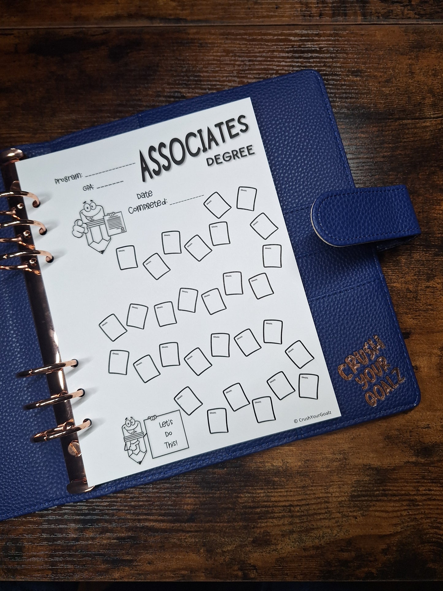 Associates Degree Goal Chart, Education Goals, Career Goals, Job Goals, Degree Plan, Celebrate!  - A5 Size