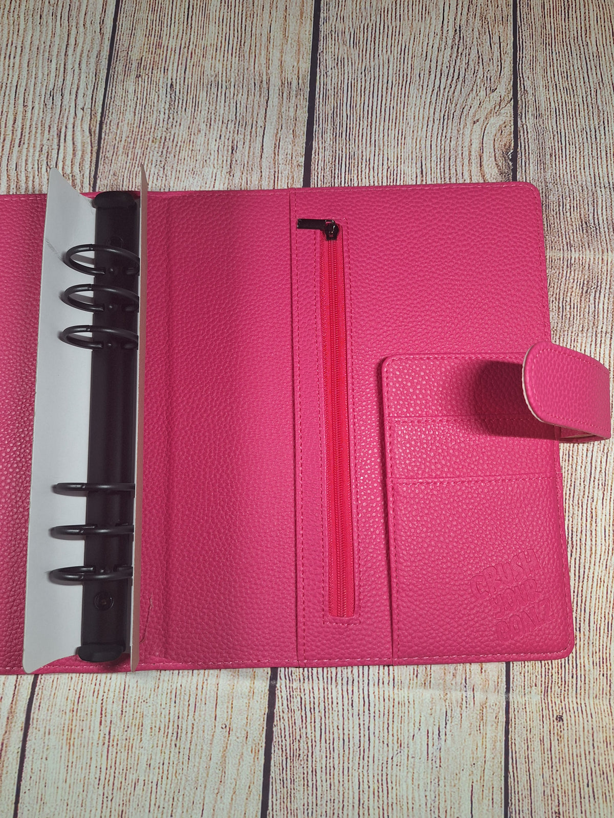 Hot Pink Planner with Black Rings, A5 Pink Planner/Budget Binder, Hot Pink Organizer