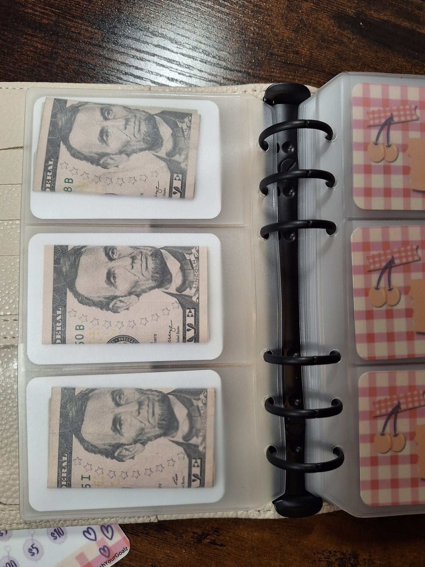 52 Week Savings Challenge - $540 Cherry Savings A6 Size