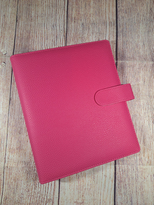 Hot Pink Planner with Black Rings, A5 Pink Planner/Budget Binder, Hot Pink Organizer