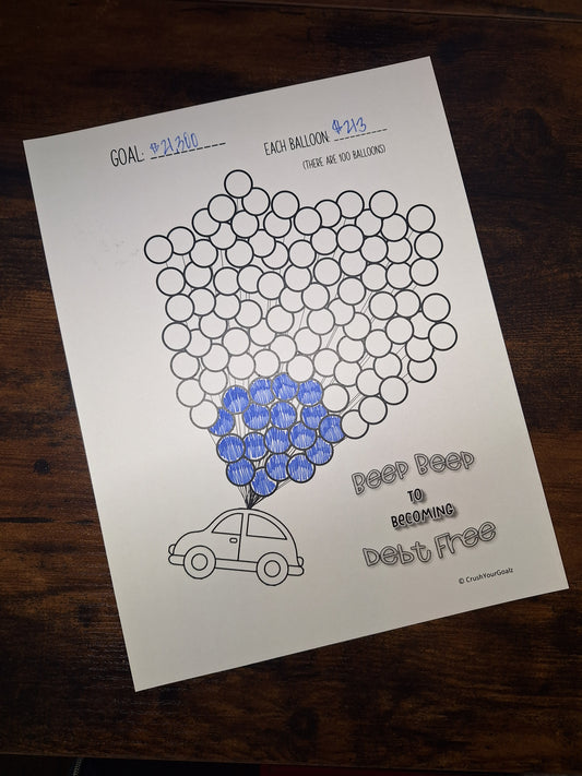 Car Payoff, Car Savings Chart, Debt Payoff Chart,  Debt Progress  - 8.5 x 11 Size