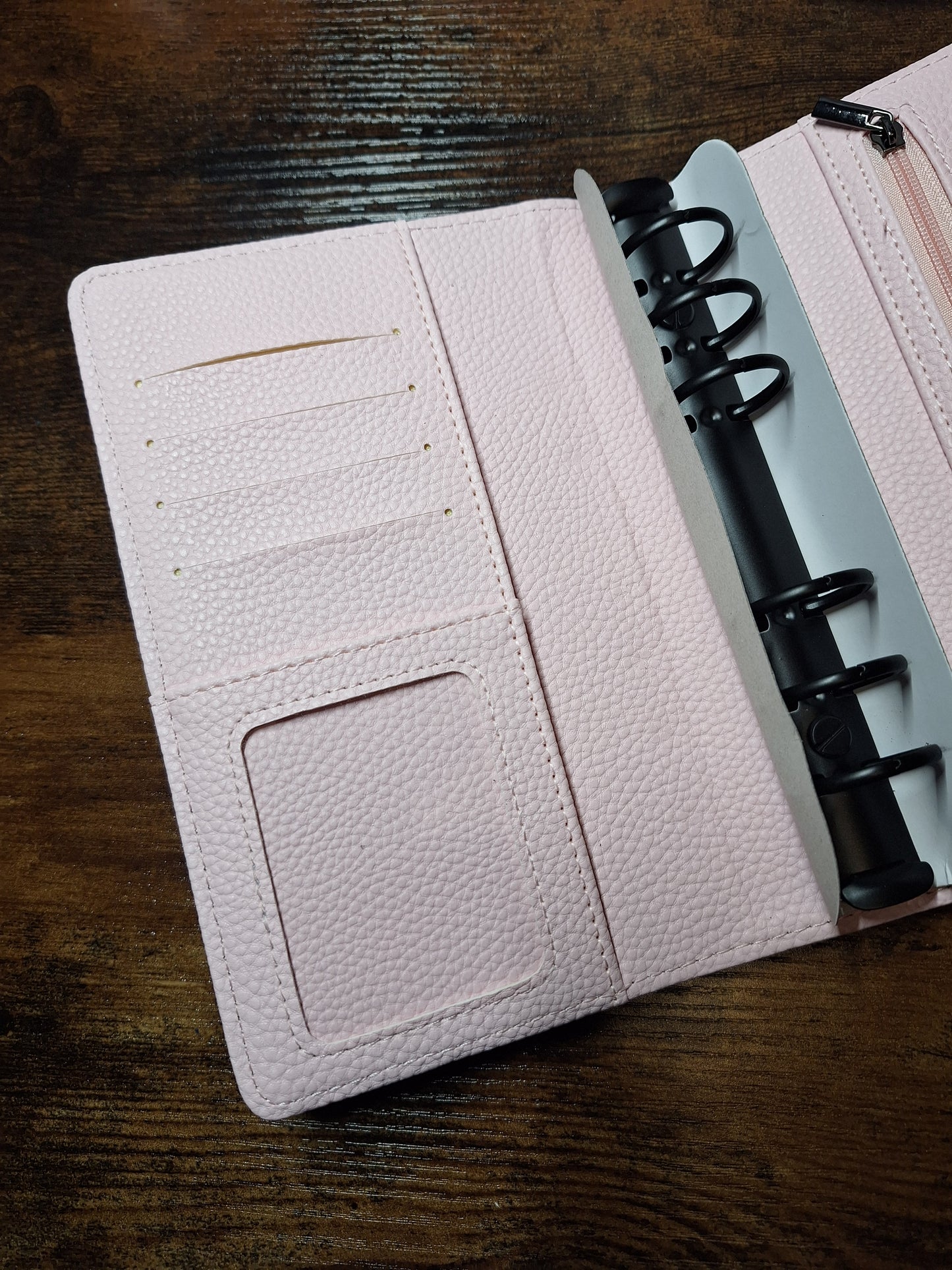 Pale Pink A6 with Black Rings Planner/Budget Binder
