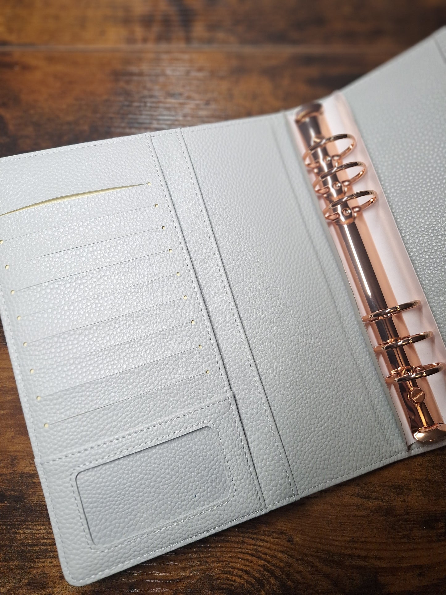 Light Gray A5 with Rose Gold Rings Planner/Budget Binder