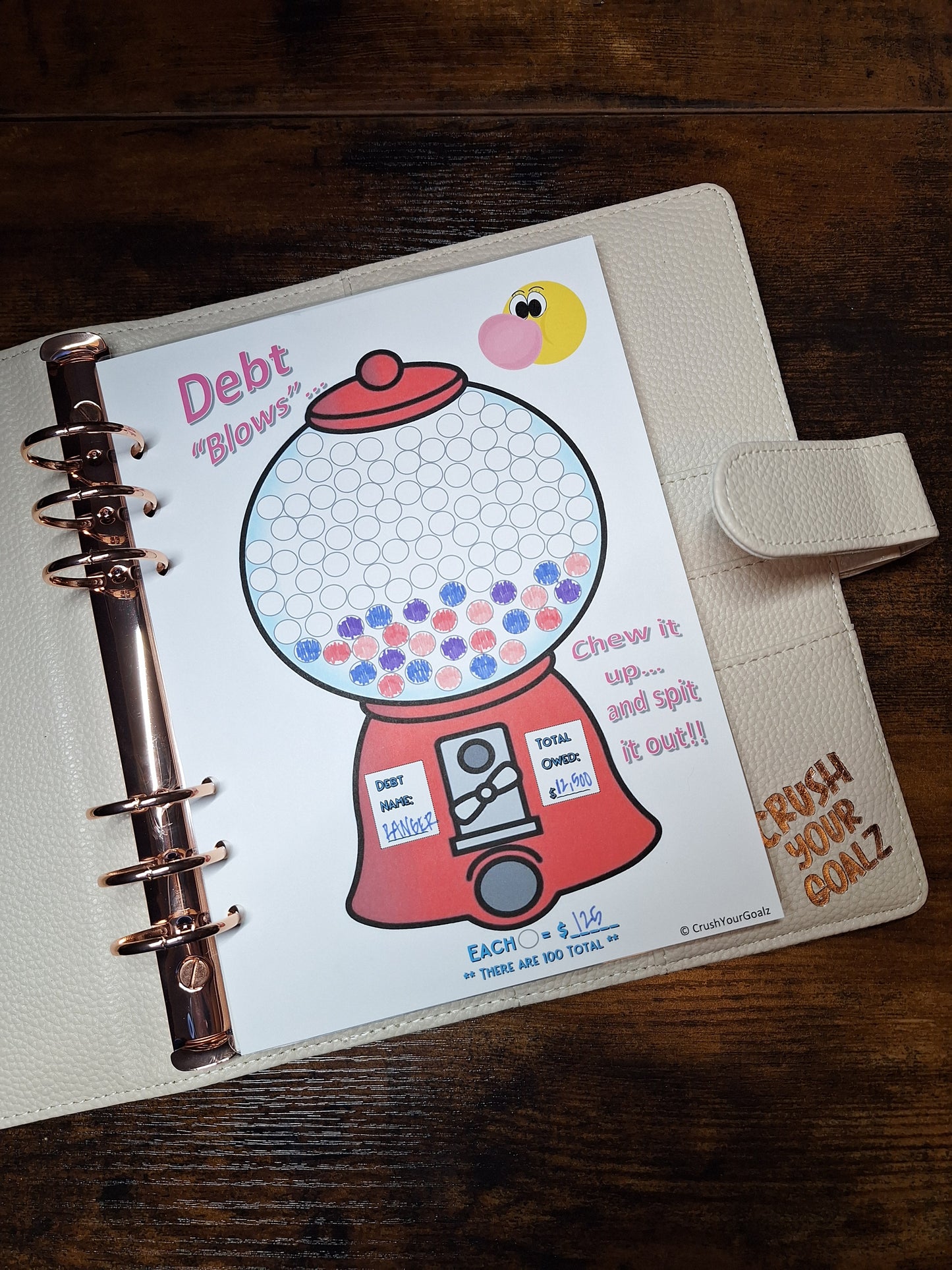 Debt Payoff Chart Gumball Machine - Debt Payoff Color Chart! Dave Ramsey, Debt Snowball, Debt Tracker Printable, Visual Tracker  - A5 Size