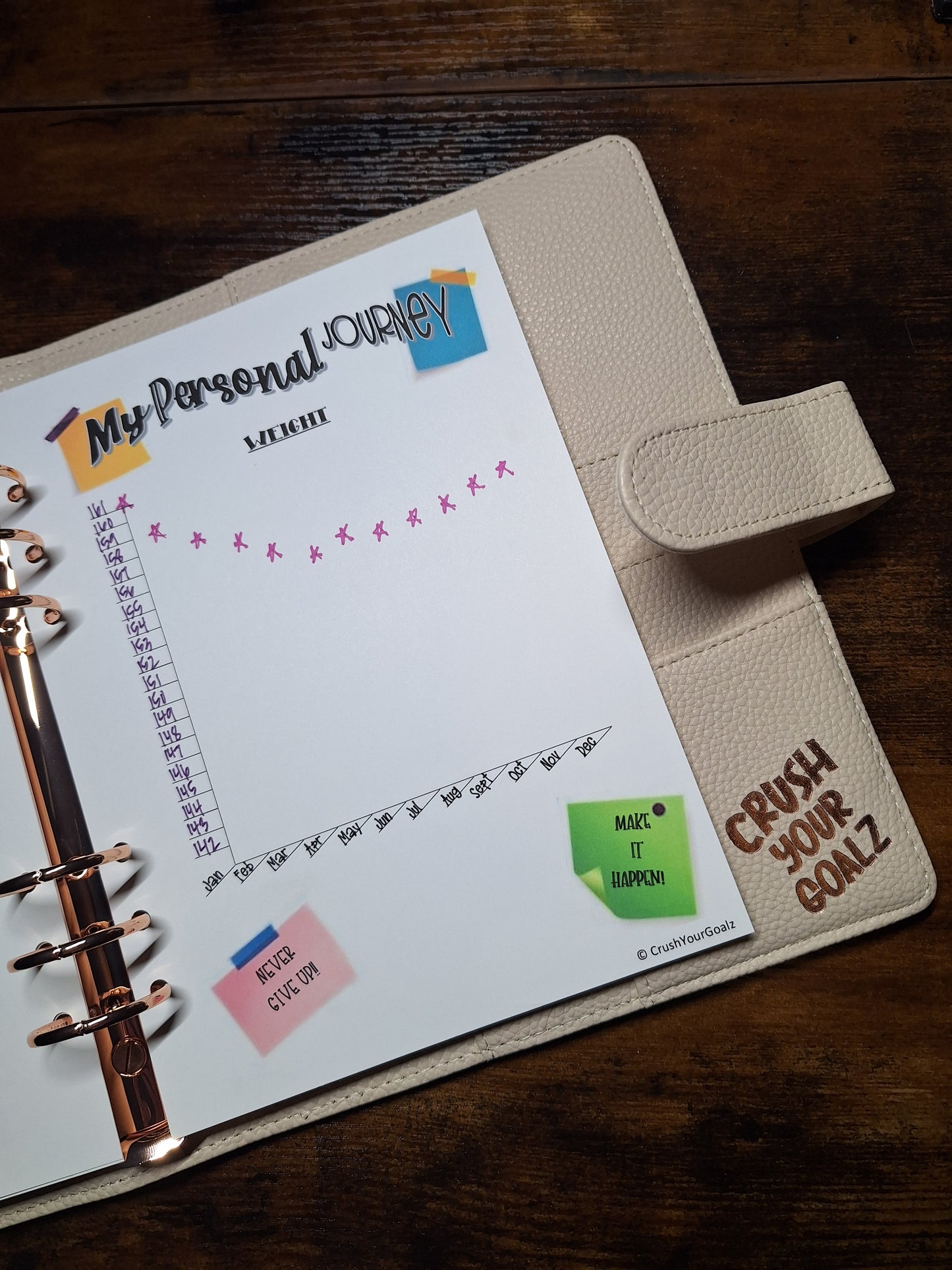 Weight Loss/Fitness Goal Chart, Fitness Goals, Health Goals, Workout Goals, Workout Plan, Celebrate!  - A5 Size