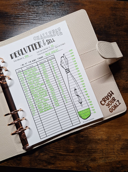 Declutter and Sell Goal Chart, Side Hustle Income Tracker, Side Hustle Challenge, Side Hustle, Small Business, Saving Tracker, Income Tracker, Debt Pay  - A5 Size