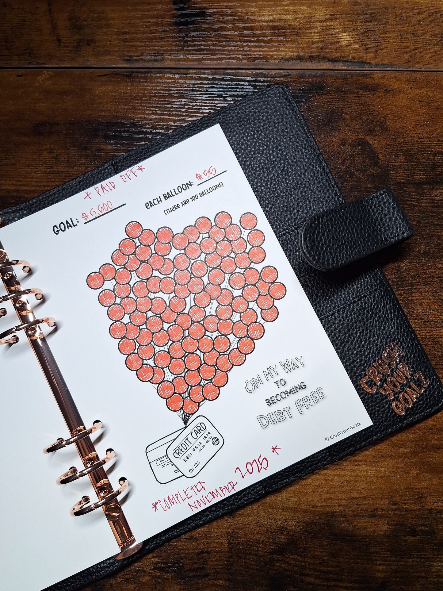 Credit Card Payoff Chart, Debt Payoff Chart, Goal Chart  - A5 Size