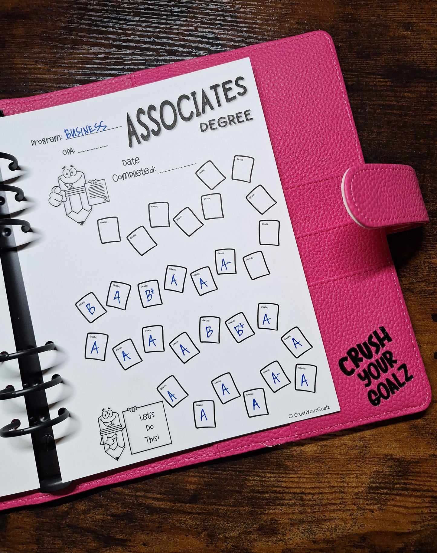 Associates Degree Goal Chart, Education Goals, Career Goals, Job Goals, Degree Plan, Celebrate!  - A5 Size