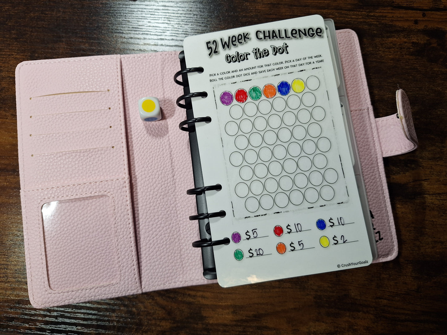 52 Week Savings Challenge - Color The Dot A6 Size