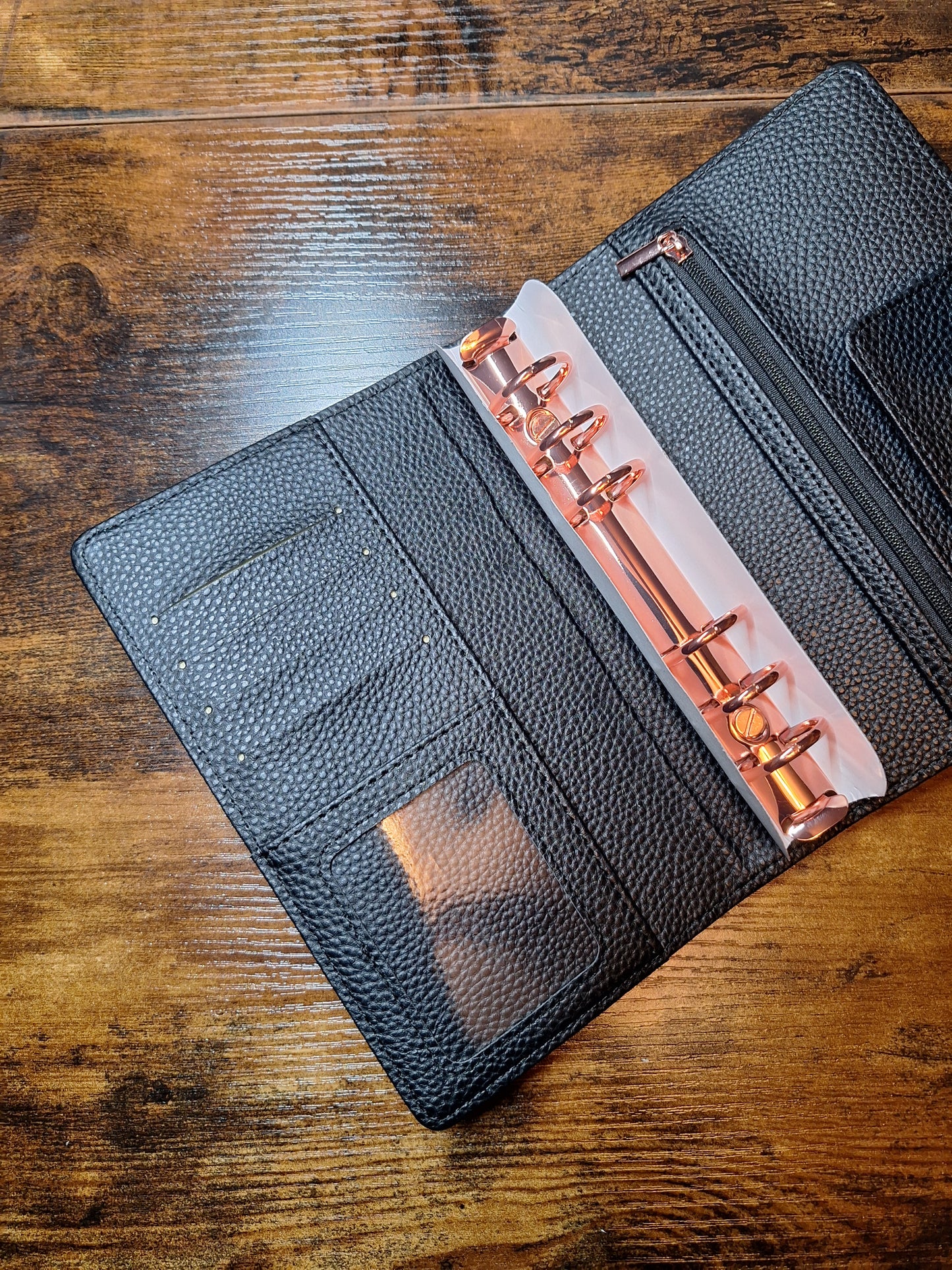 Black A6 with Rose Gold Rings Planner/Budget Binder